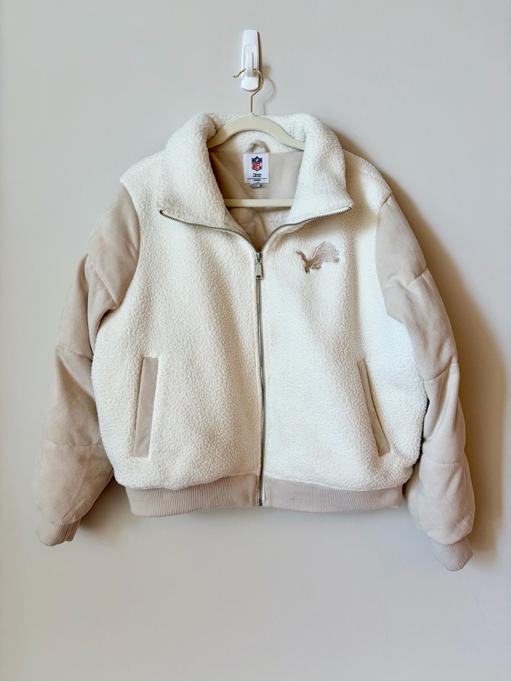 Detroit Lions NFL Bomber Teddy Puffer Jacket